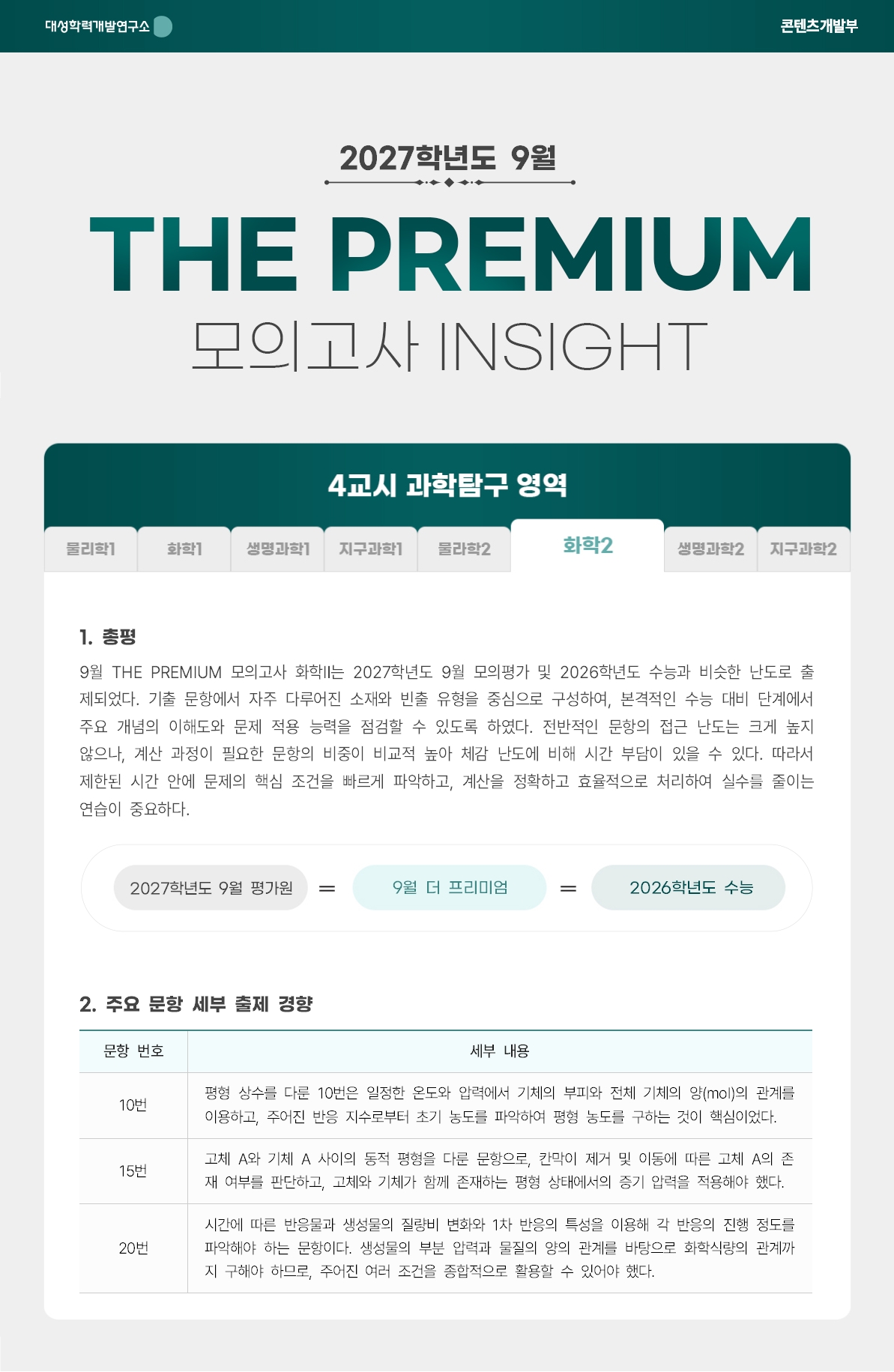 2027학년도 9월 THE PREMIUM 모의고사 INSIGHT 과탐_화학2.jpg